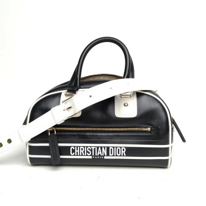 DIOR Black and White Gold Hardware 2022 Dior Vibe Bolide 24cm-Hana Vintage