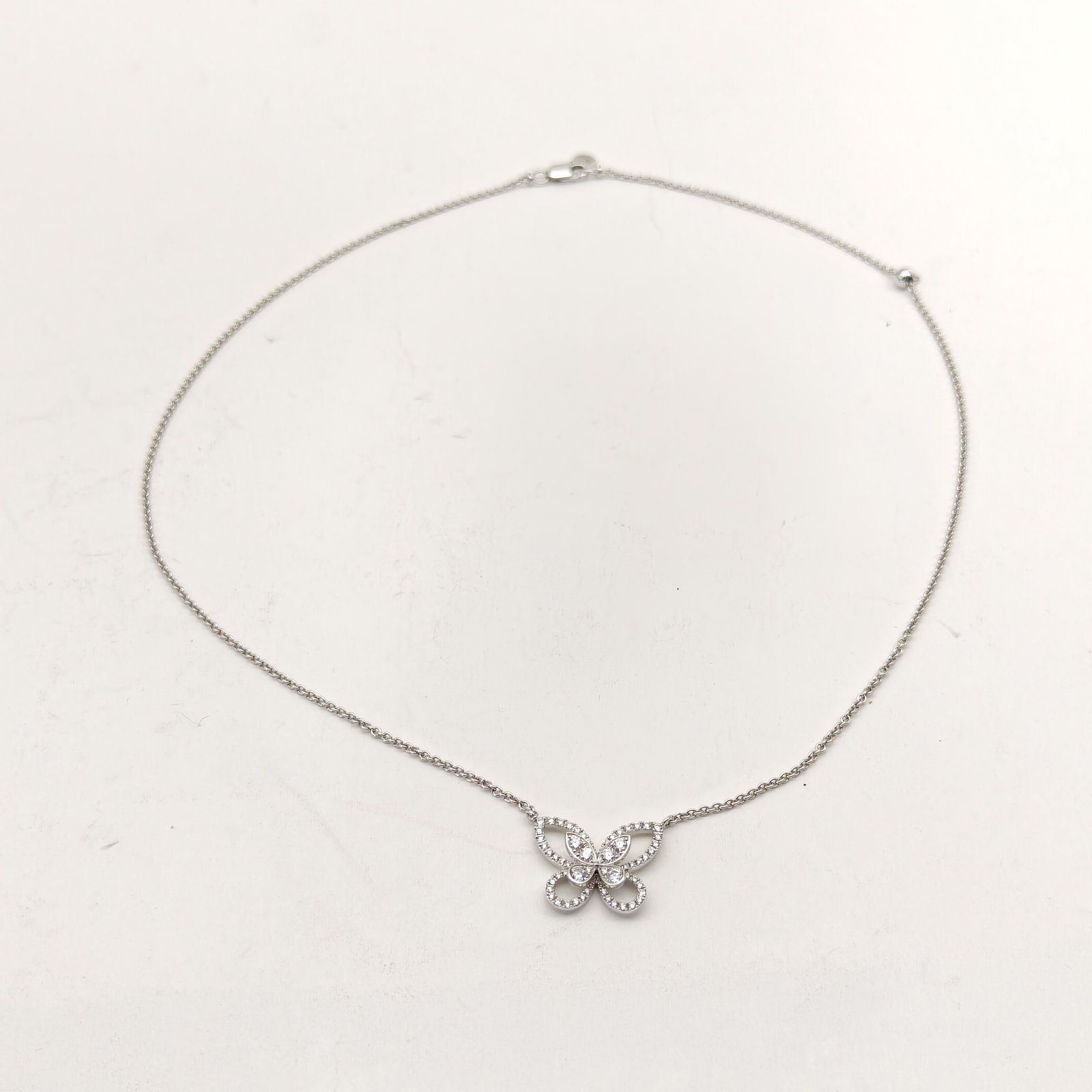 GRAFF Platinum Butterfly Phantom Pendant Necklace Large 18K 18K White Gold,Diamond