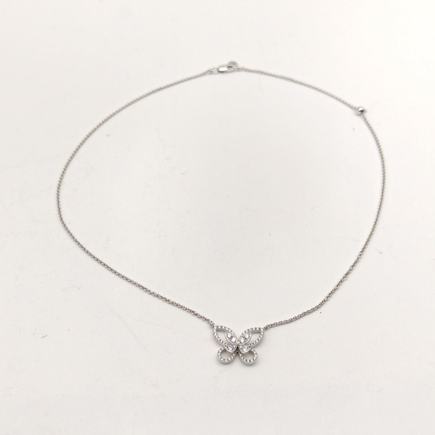 GRAFF Platinum Butterfly Phantom Pendant Necklace Large 18K 18K White Gold,Diamond