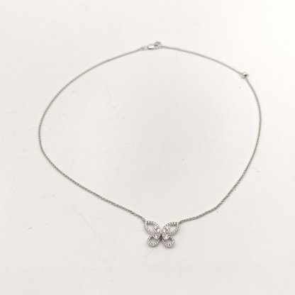 GRAFF Platinum Butterfly Phantom Pendant Necklace Large 18K 18K White Gold,Diamond