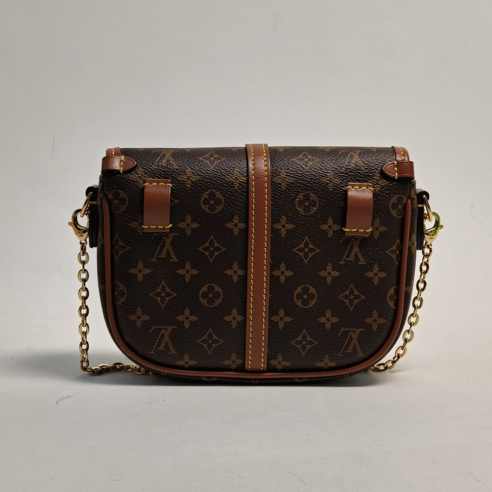 *LOUIS VUITTON Monogram PVC Chip Saumur Twin Solo 2-way Chain Bag Waist Bag 16cm-Hana Vintage