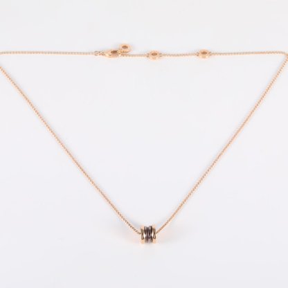 BVLGARI Rose Gold Coil Brown mini Necklace 18K 18K Rose Gold-Hana Vintage