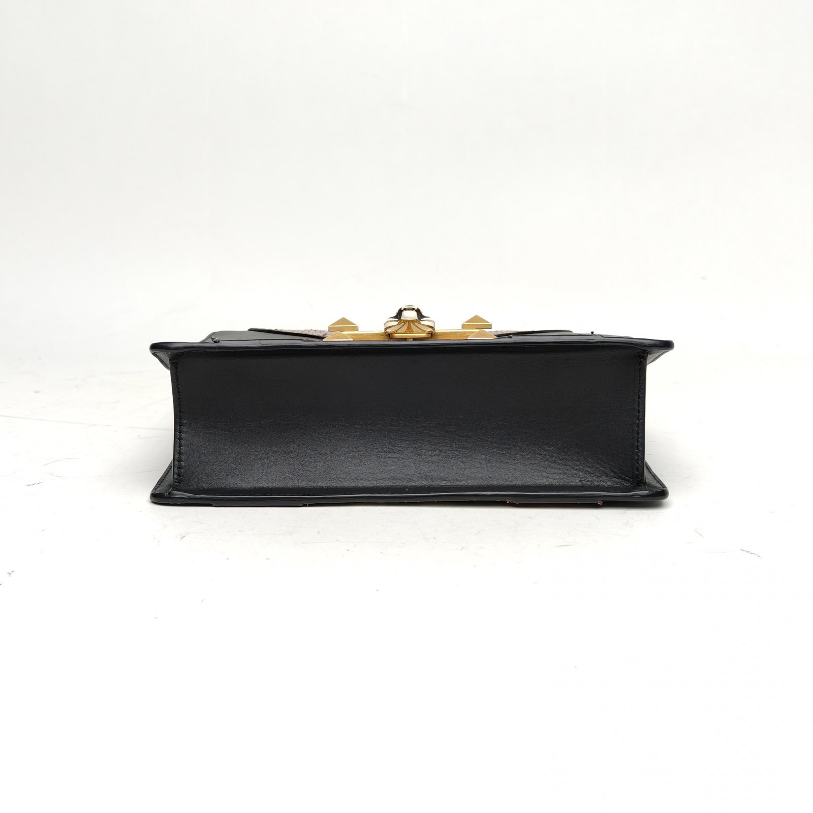 GUCCI Color Block Snake Skin Canvas Enamel Hardware Monogram with