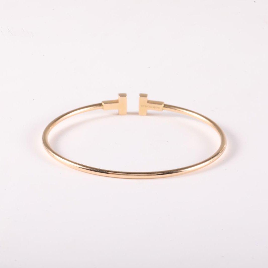 TIFFANY&CO Tiffany T Coil Bracelet Medium Narrow 18K Rose Gold-Hana Vintage