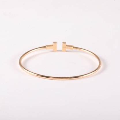 TIFFANY&CO Tiffany T Coil Bracelet Medium Narrow 18K Rose Gold-Hana Vintage