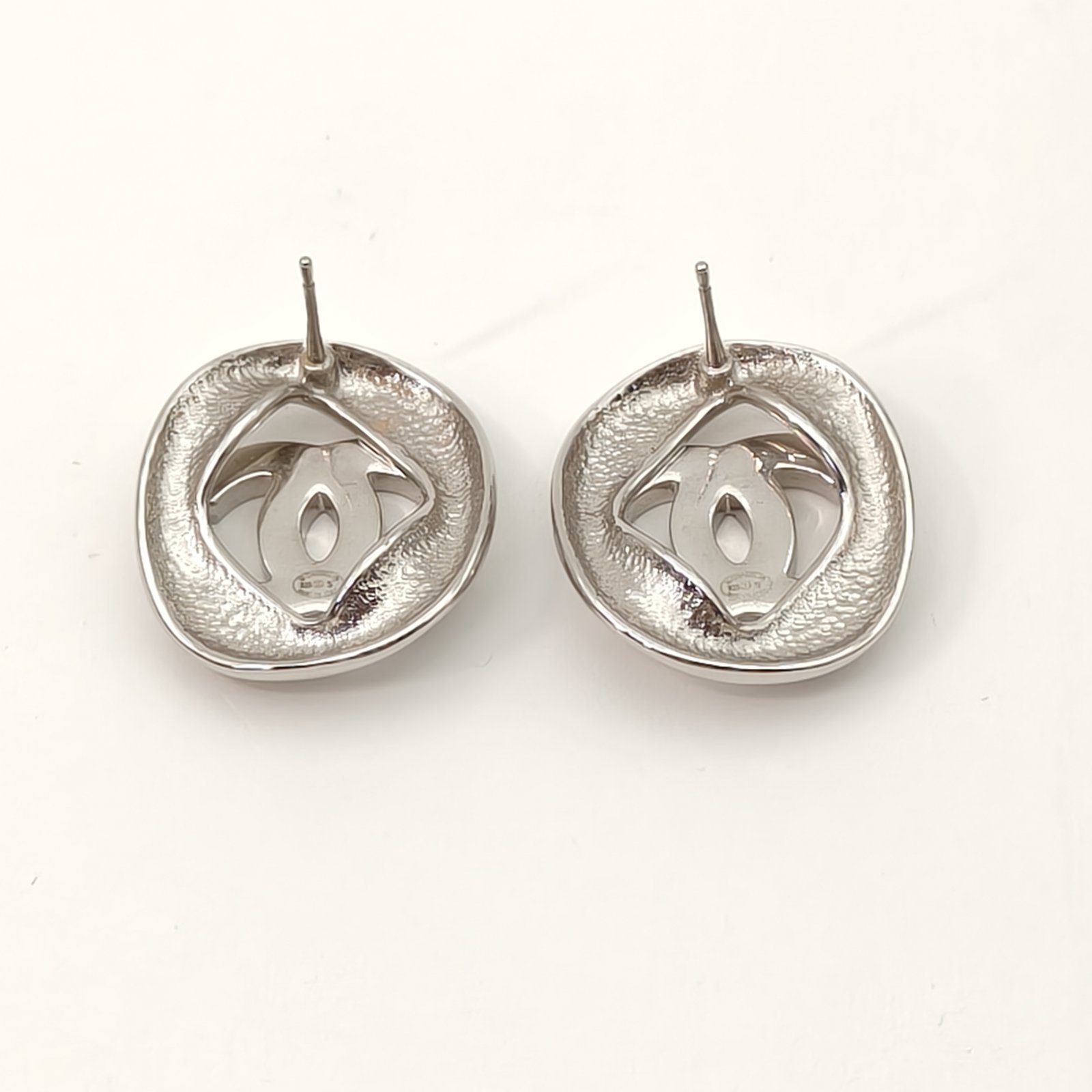 CHANEL 25S Crystal Double C Inlaid Square Earrings Alloy-Hana Vintage