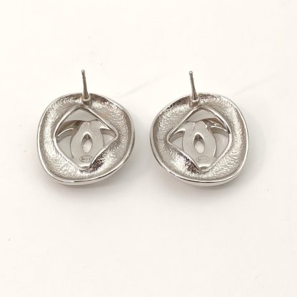 CHANEL 25S Crystal Double C Inlaid Square Earrings Alloy-Hana Vintage