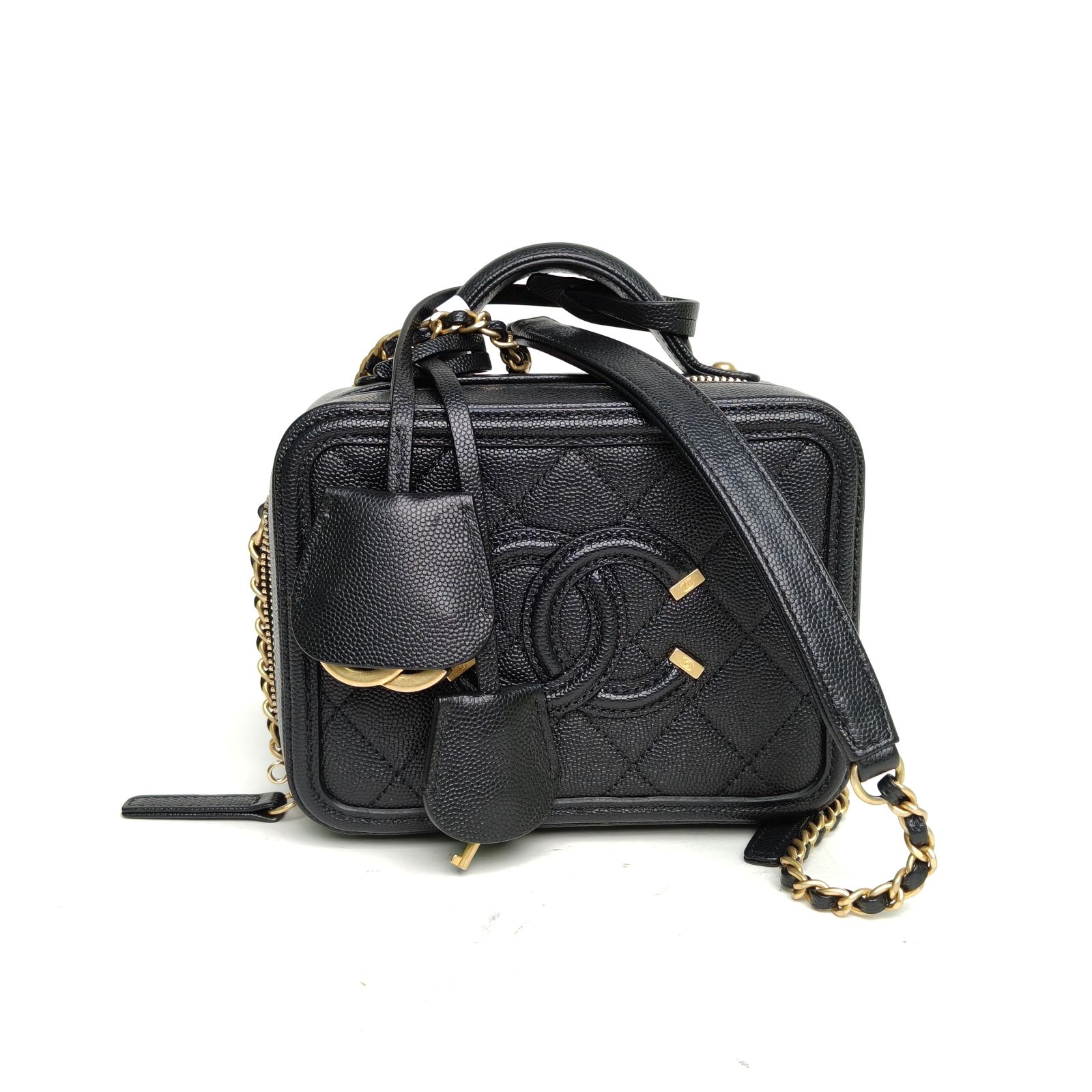 CHANEL Vanity Case Camera Bag, Horizontal Version, with Handle, Small Size, 17cm-Hana Vintage