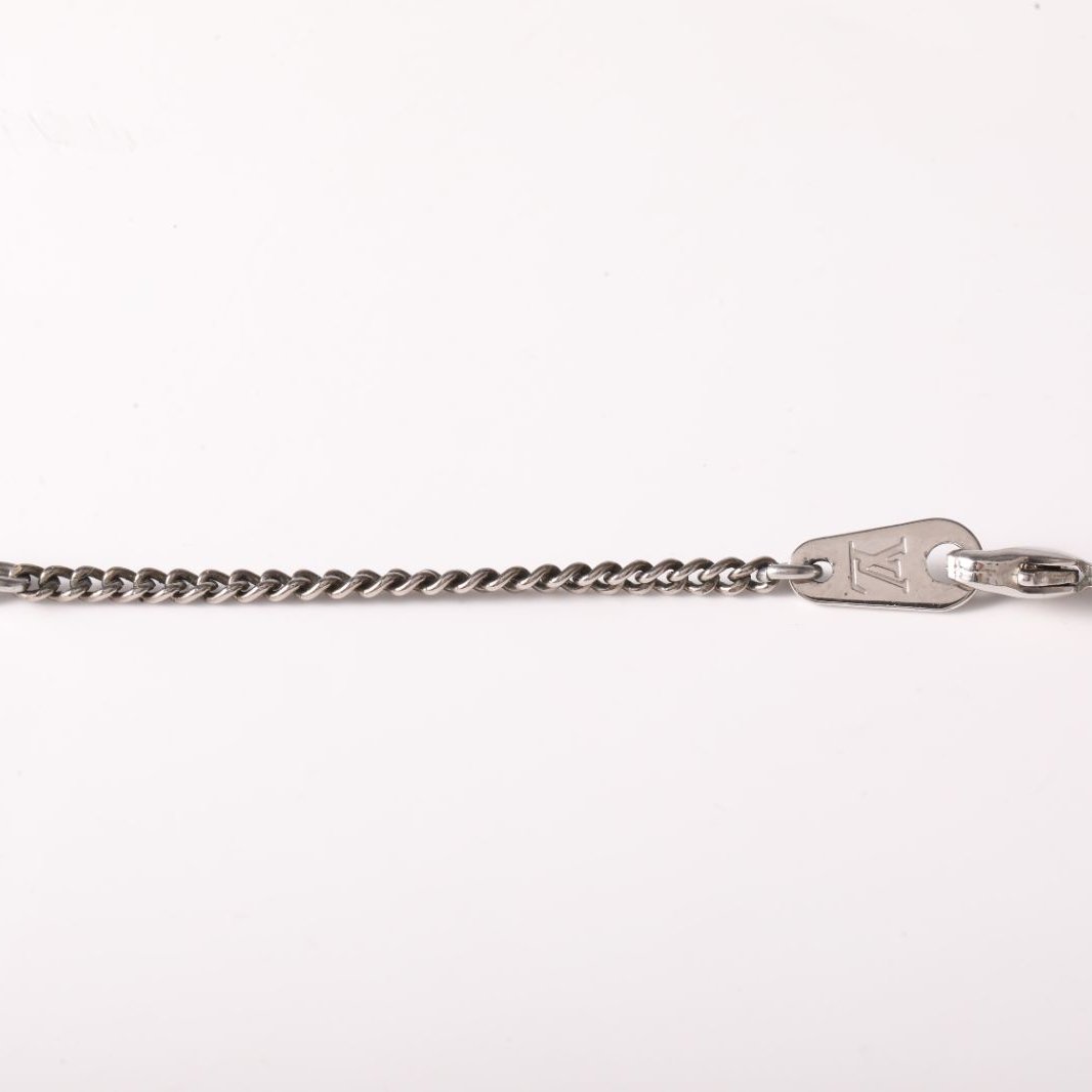 LOUIS VUITTON Monogram Eclipse Perfume Bottle Necklace Sweater Chain Alloy-Hana Vintage