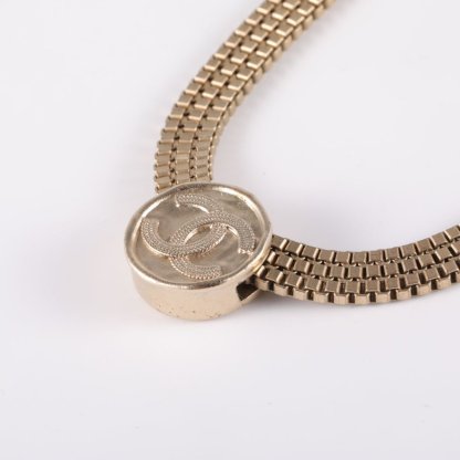 CHANEL 22P Gold Coin Necklace Choker Alloy-Hana Vintage
