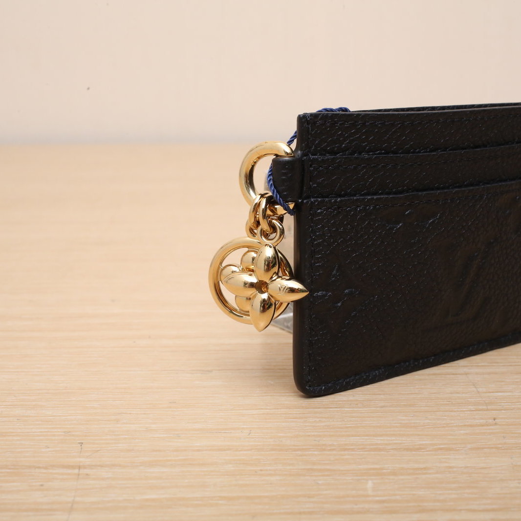 *LOUIS VUITTON Black Chip Card Holder-Hana Vintage