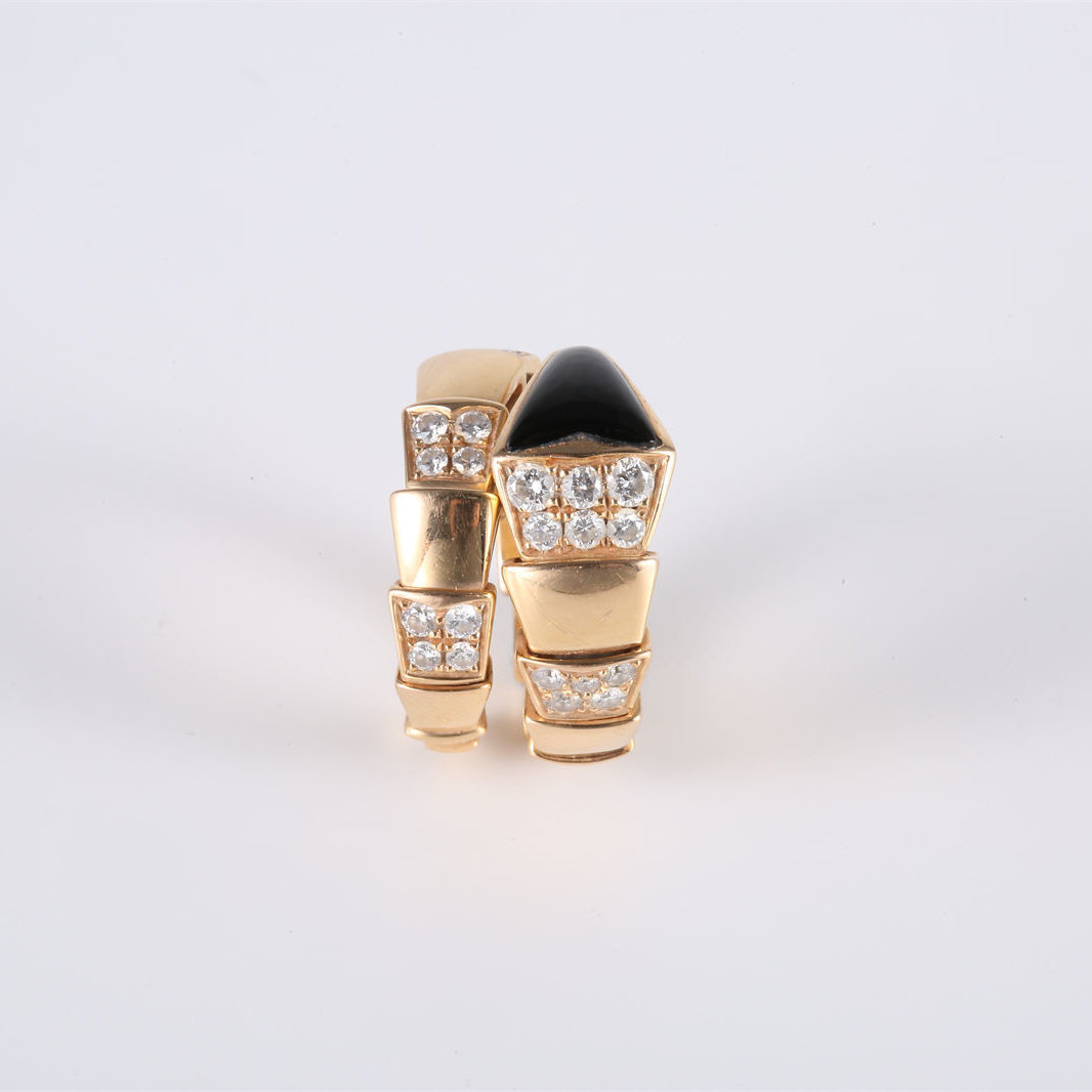 BVLGARI Rose Gold SERPENTI Snake Ring with Diamonds 18K 18K Rose Gold,Diamond-Hana Vintage