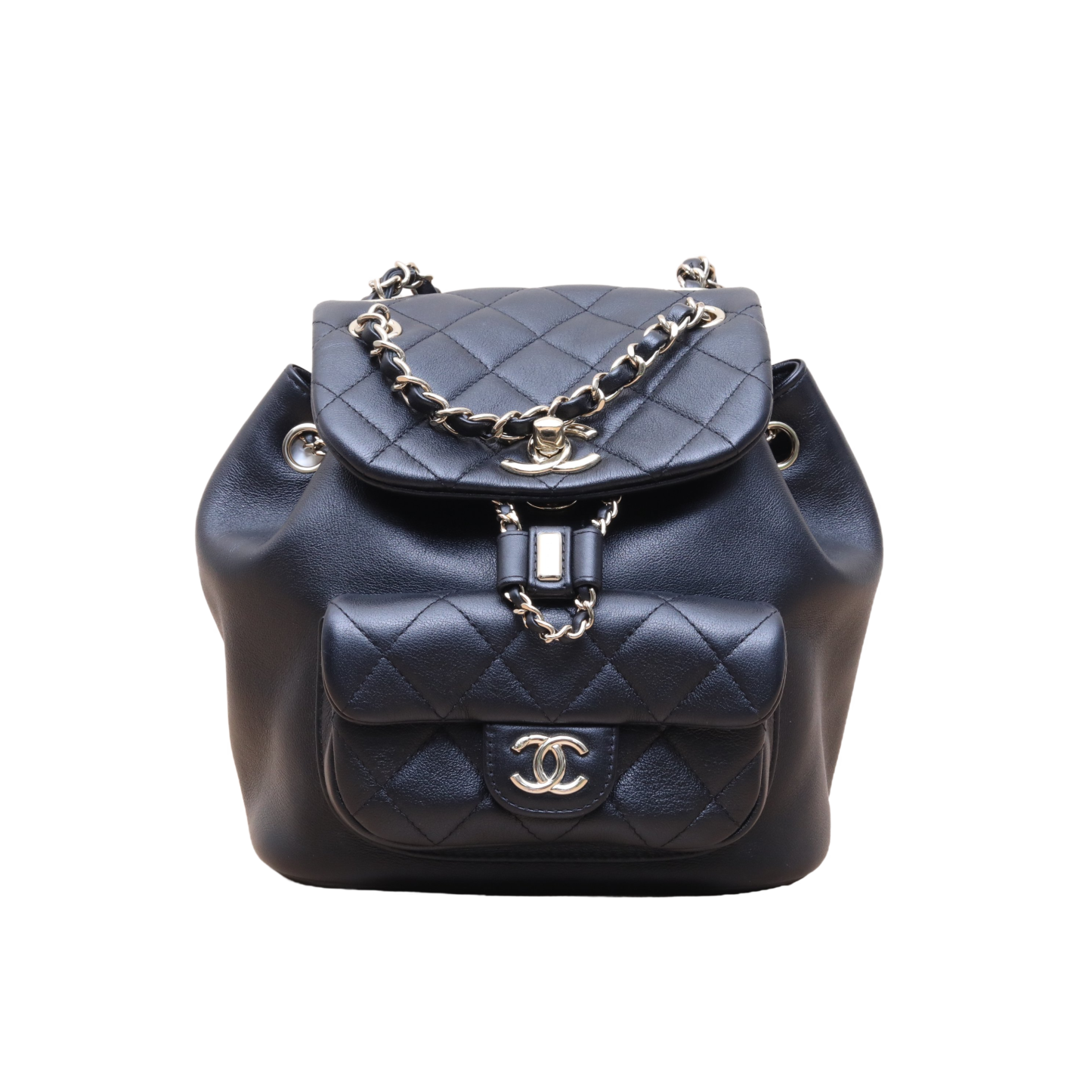 *CHANEL 23C Duma Drawstring Flap Backpack with Single Pocket, Small Size, 18cm-Hana Vintage