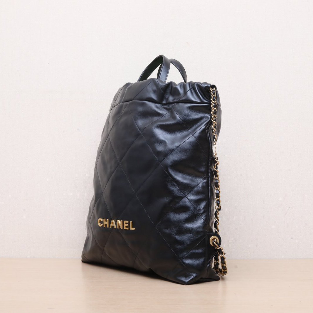 *CHANEL 22Bag Double-Shoulder Backpack with Handle, Large Size, 34cm-Hana Vintage
