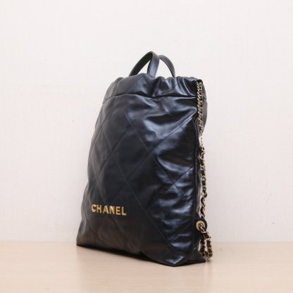 *CHANEL 22Bag Double-Shoulder Backpack with Handle, Large Size, 34cm-Hana Vintage