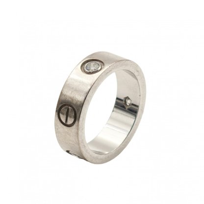CARTIER LOVE 18K Gold 3 Diamonds Ring 18K White Gold,Diamond-Hana Vintage