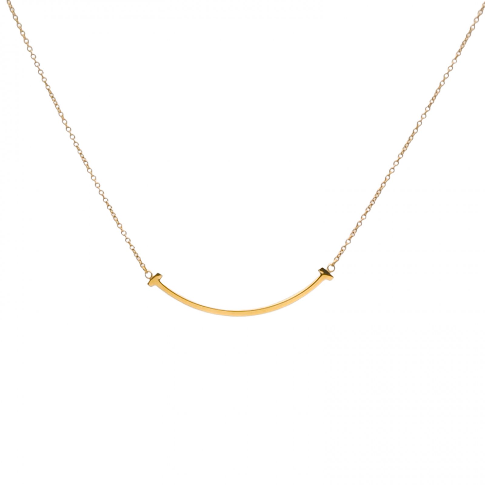 TIFFANY&CO Tiffany T Smile Necklace Small 18K Rose Gold-Hana Vintage