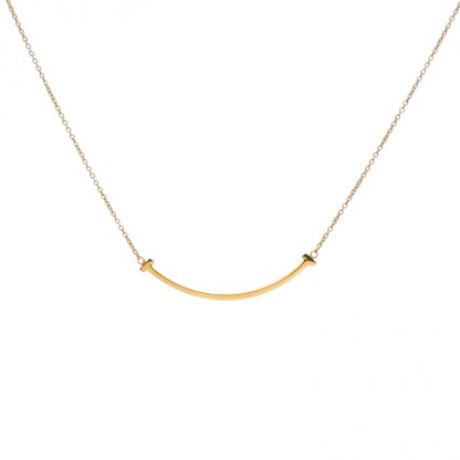 TIFFANY&CO Tiffany T Smile Necklace Small 18K Rose Gold-Hana Vintage