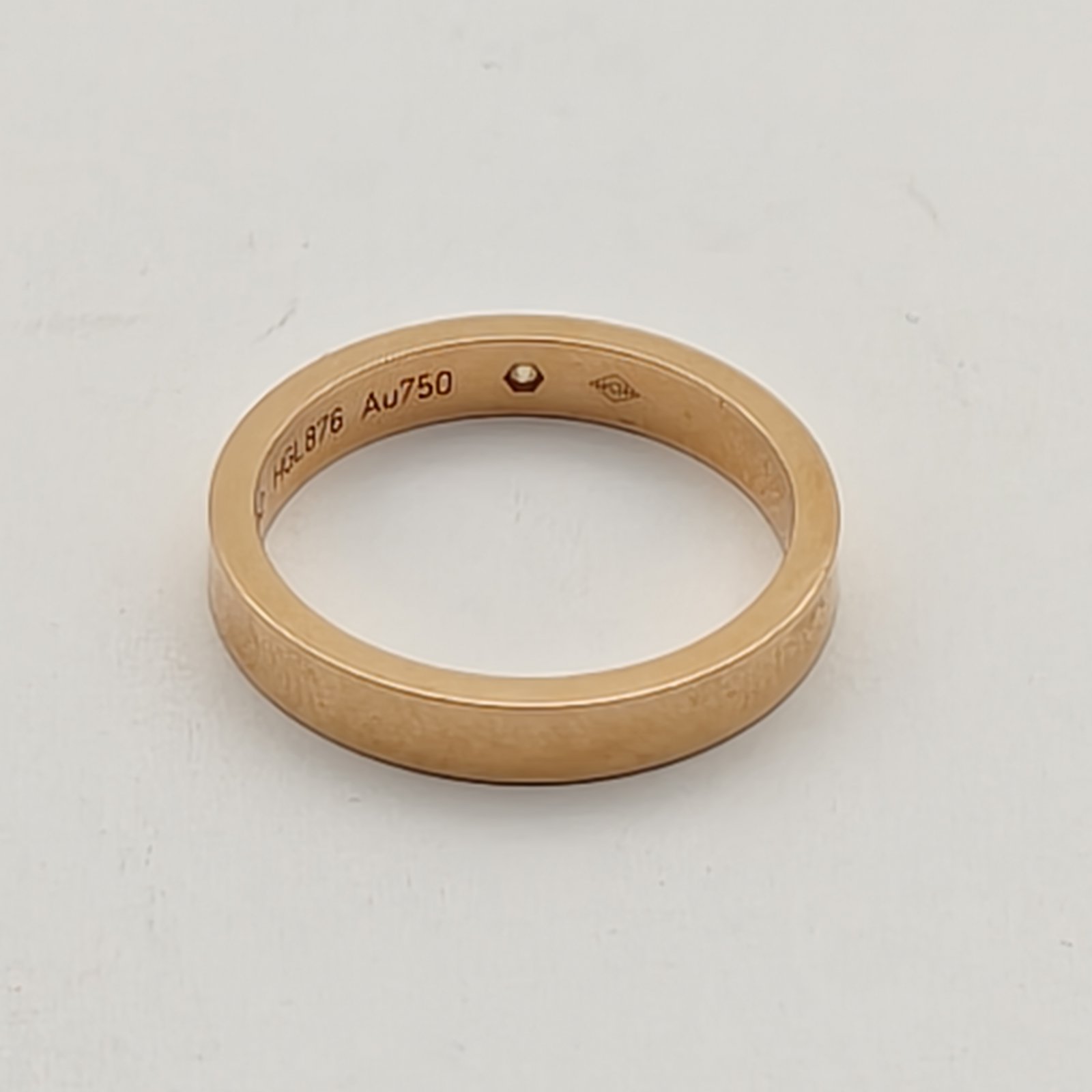 CARTIER C DE CARTIER Collection Single Diamond Narrow Ring 18K Rose Gold,Diamond-Hana Vintage