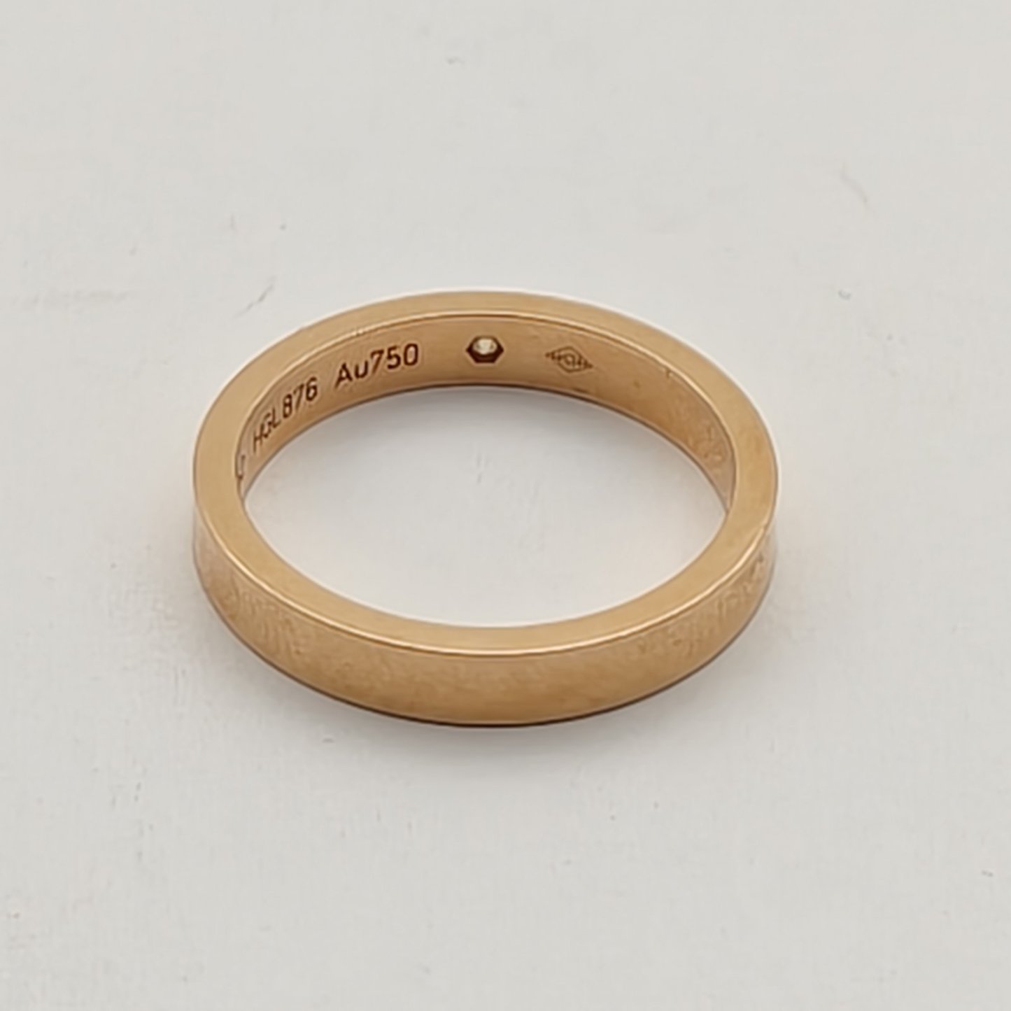 CARTIER C DE CARTIER Collection Single Diamond Narrow Ring 18K Rose Gold,Diamond-Hana Vintage