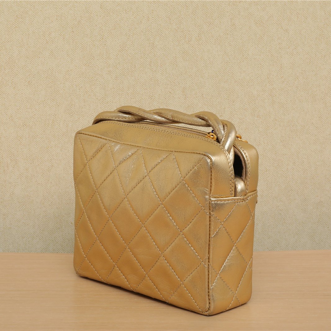 CHANEL Vintage Twisted Strap Crossbody Bag, Gold, 1997
