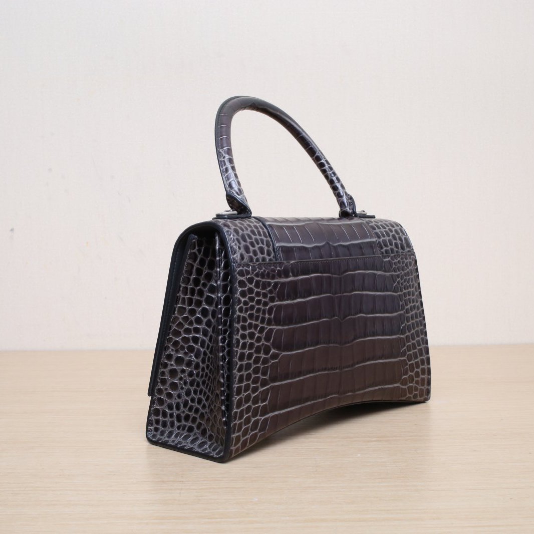 *BALENCIAGA Hourglass (M size) with Alligator Embossing-Hana Vintage