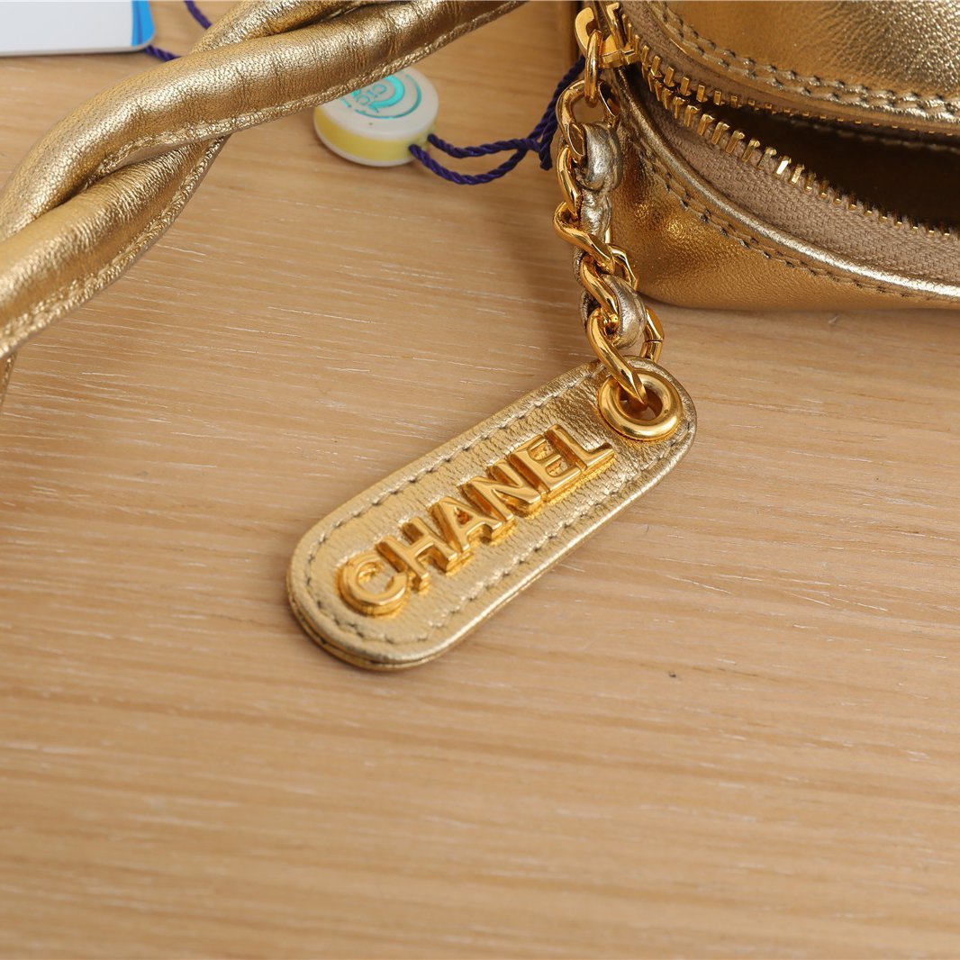 CHANEL Vintage Twisted Strap Crossbody Bag, Gold, 1997