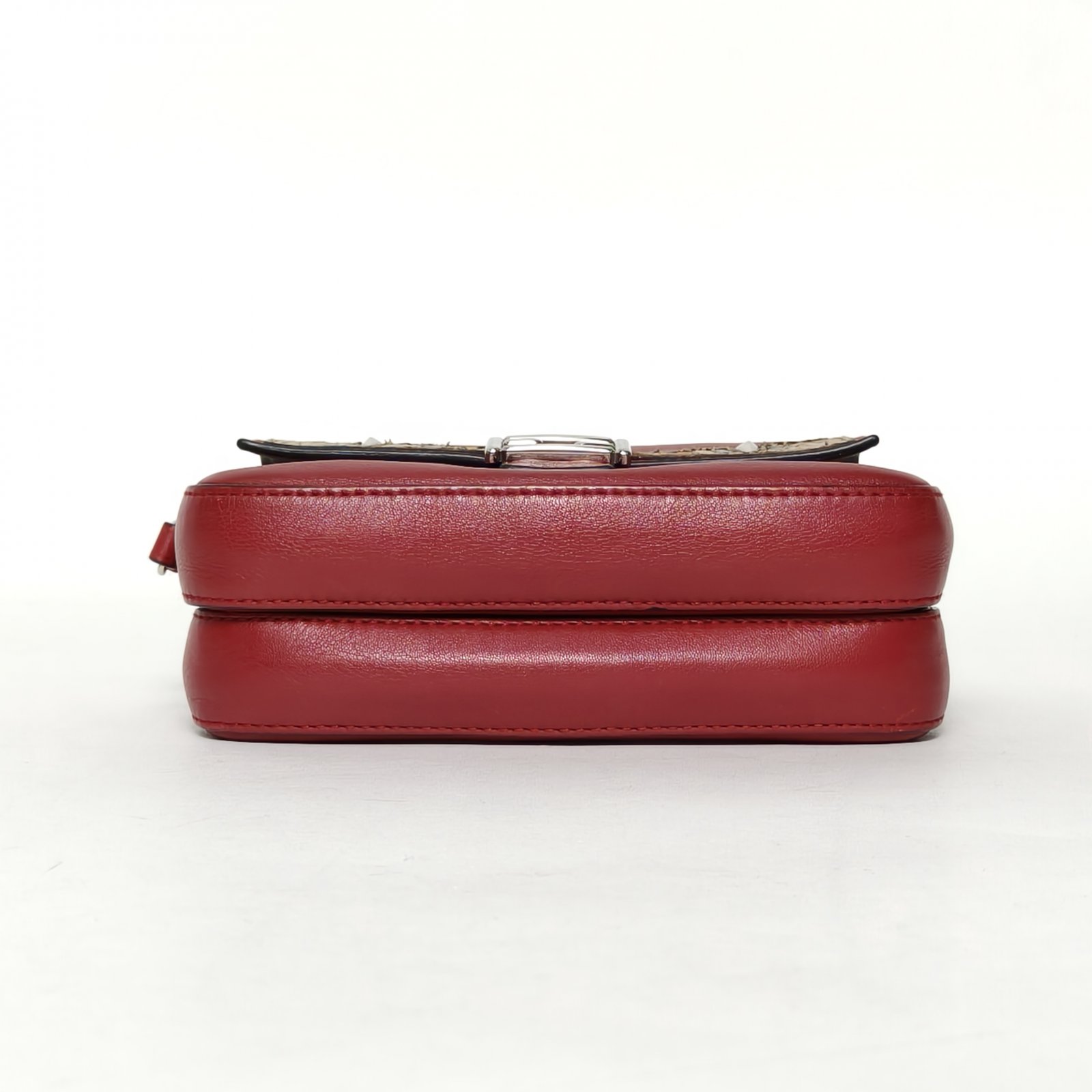 *FENDI Red Snake Skin Sliver Hardware Monster Baguette bag Mini Double-sided Crossbody Bag-Hana Vintage