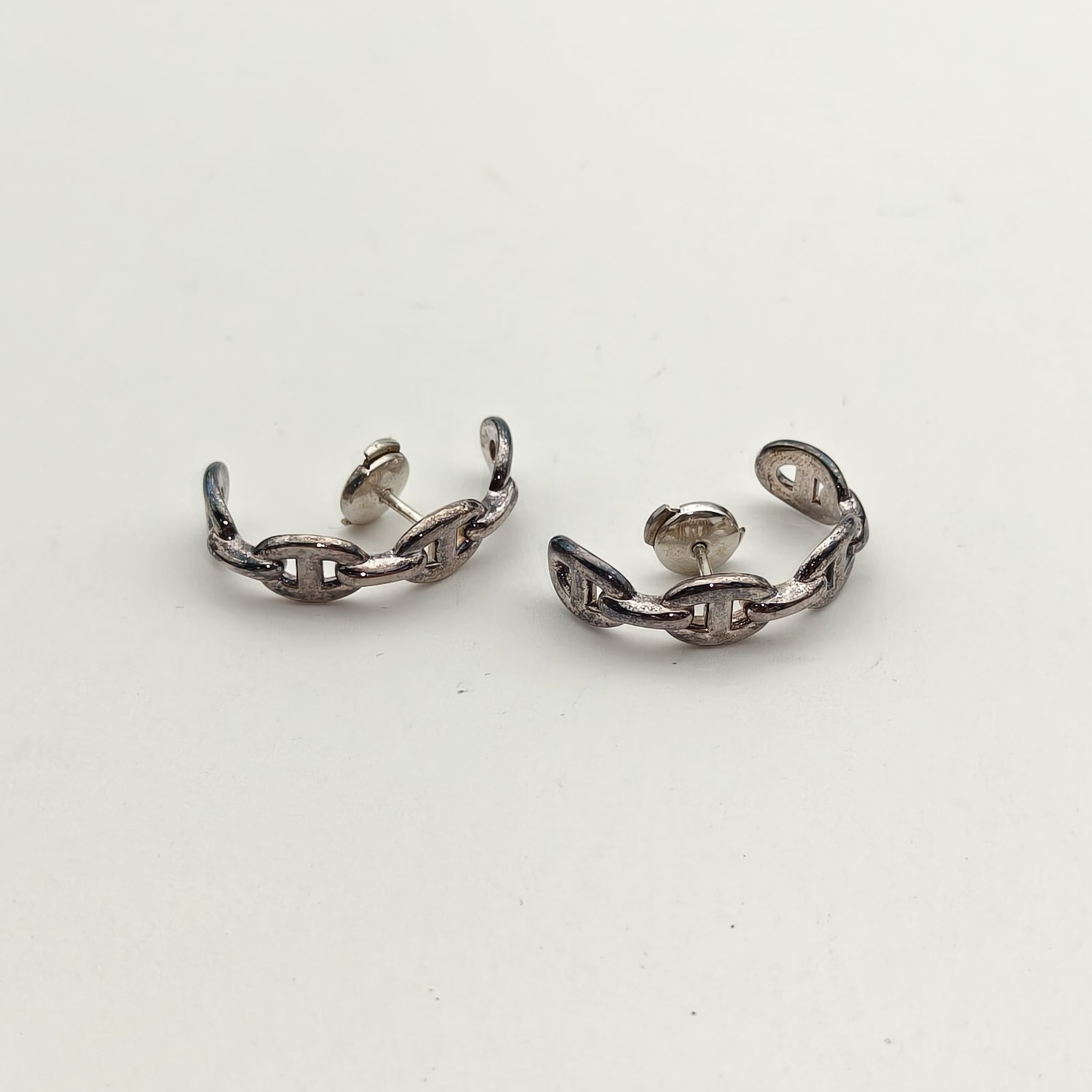 HERMES AG925 Silver Roulis Climber Earrings Sterling Silver-Hana Vintage