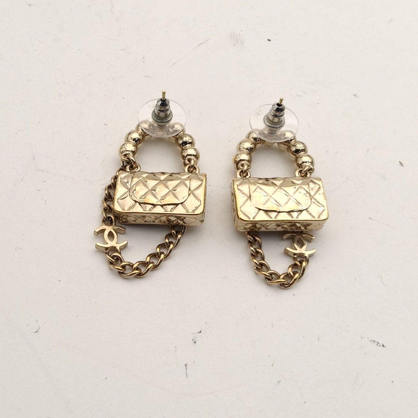 CHANEL Schoolbag Pearl Earring Alloy