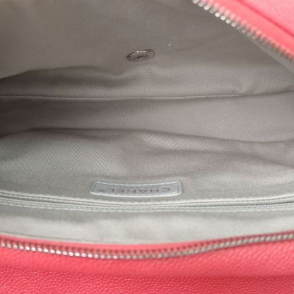 *CHANEL Red 2015 Sliver Hardware Quilted Pattern Seasonal Style with Zipper Camera Bag CF Flap Bag 30cm-Hana Vintage