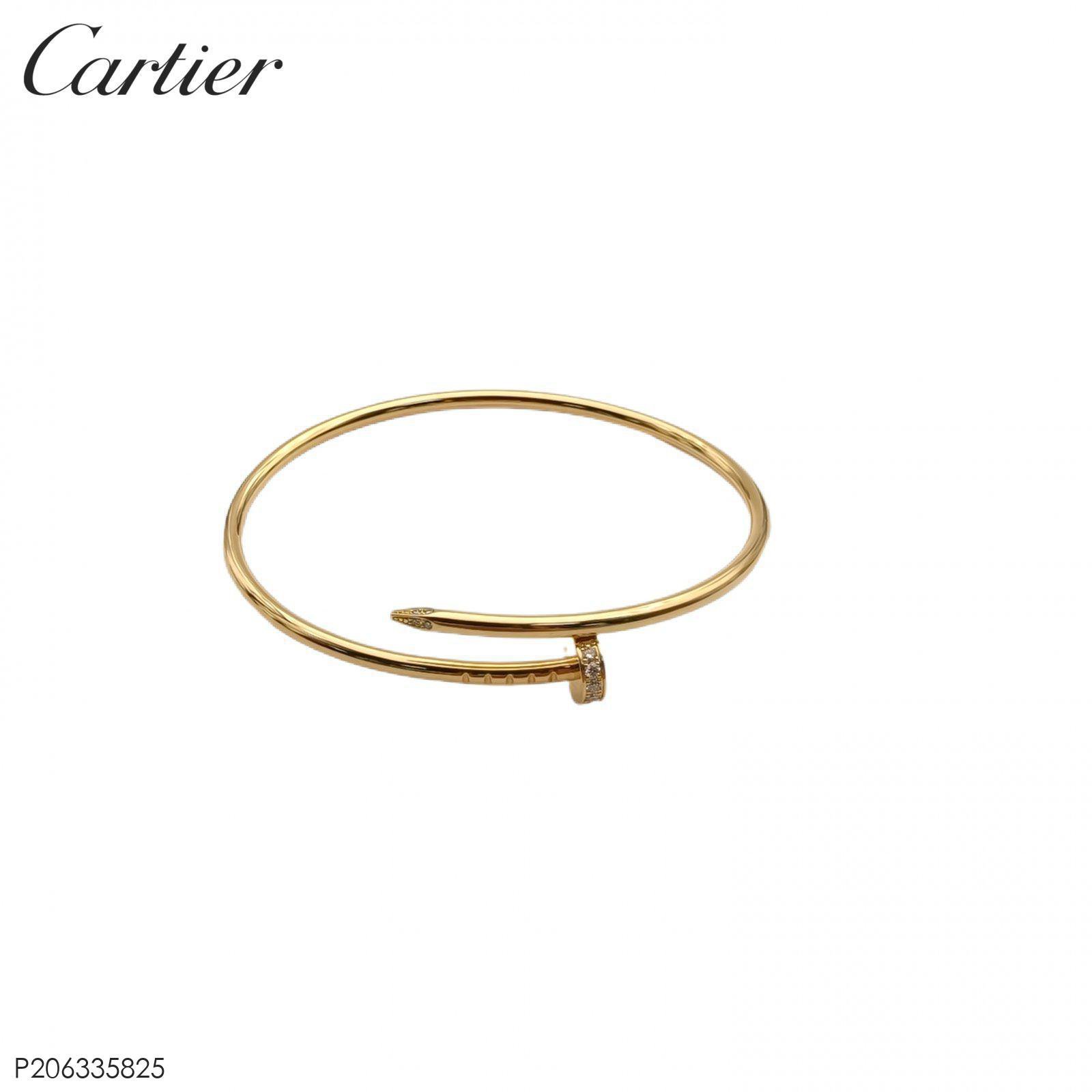 CARTIER JUSTE UN CLOU Thin Version 20 Diamonds Bracelet 18K Gold-Hana Vintage