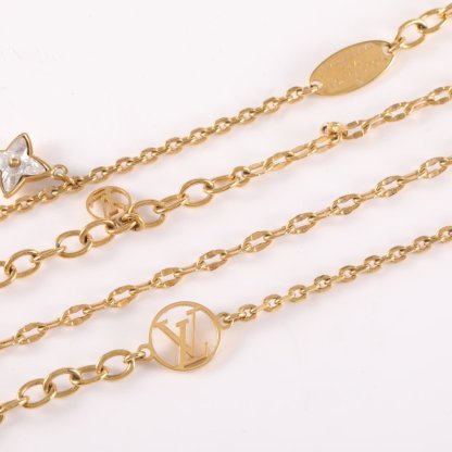 LOUIS VUITTON LV Clover Double-layer Necklace Alloy-Hana Vintage