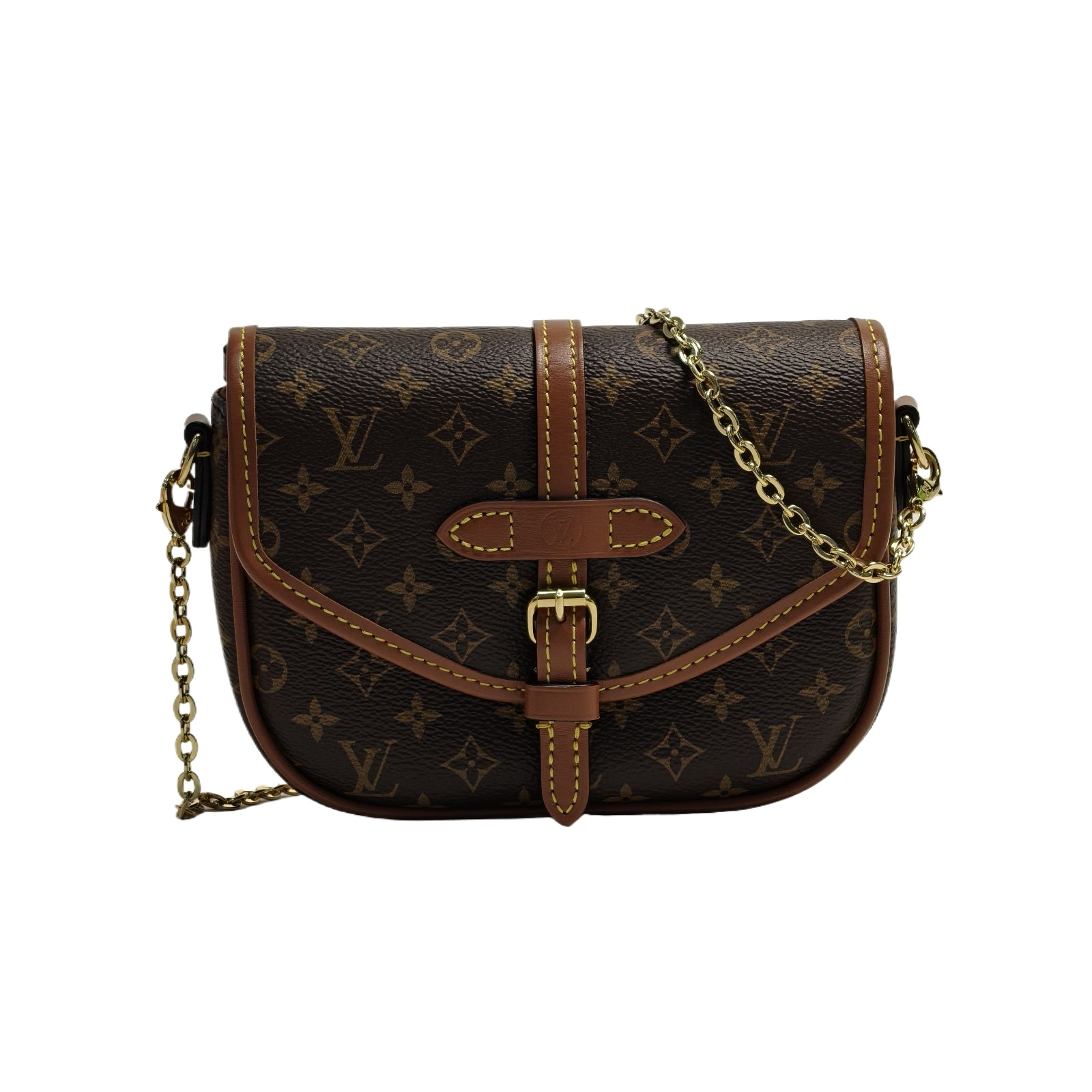 *LOUIS VUITTON Monogram PVC Chip Saumur Twin Solo 2-way Chain Bag Waist Bag 16cm-Hana Vintage