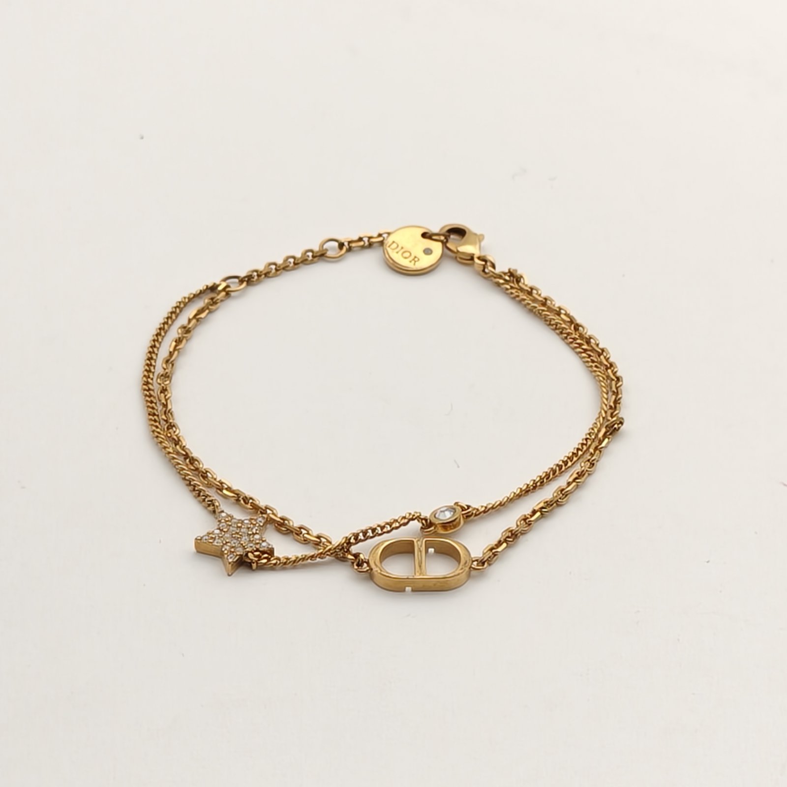 DIOR CD Star Double Chain Bracelet Alloy