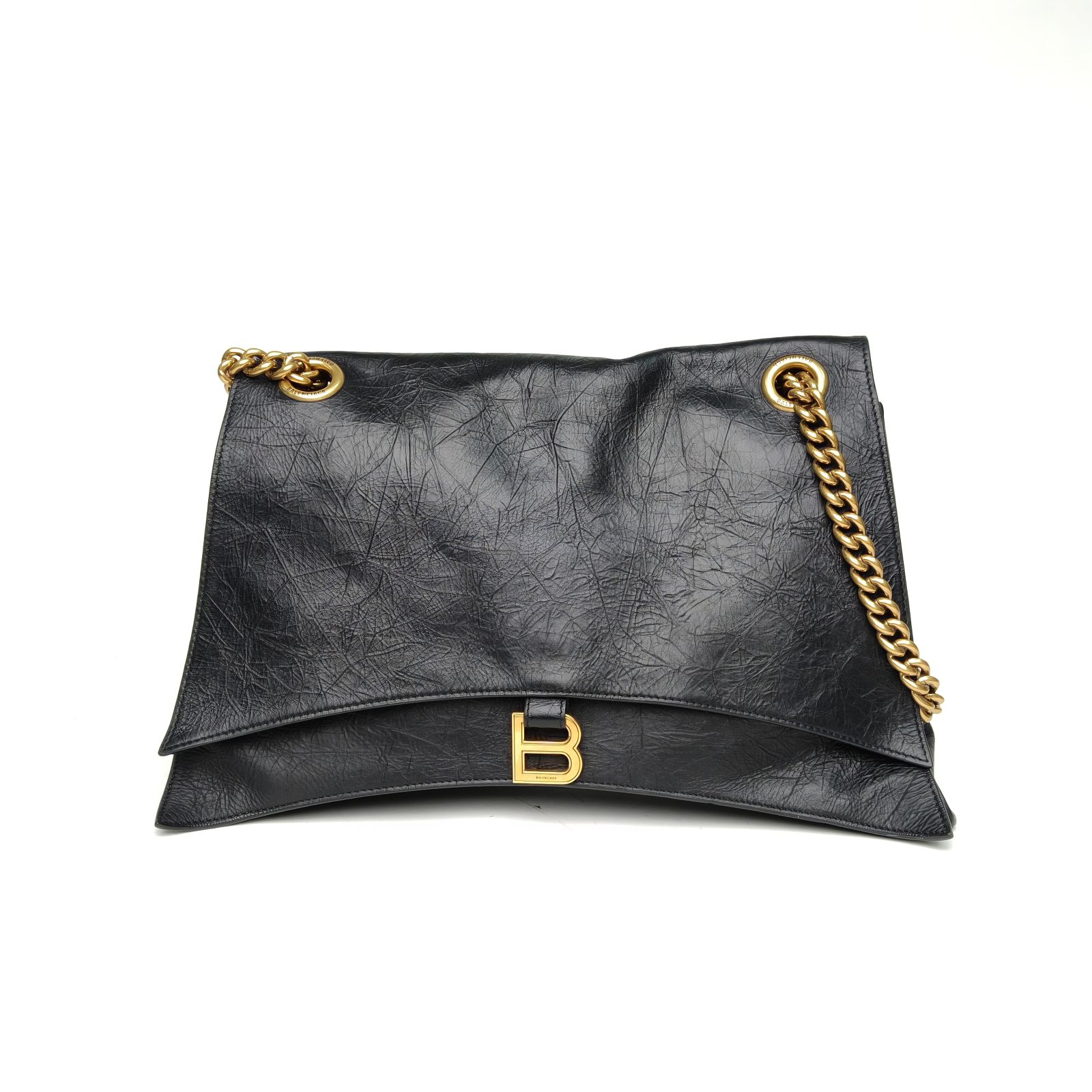 *BALENCIAGA CRUSH Hourglass Vintage Distressed Handheld Shoulder Bag Large-Hana Vintage