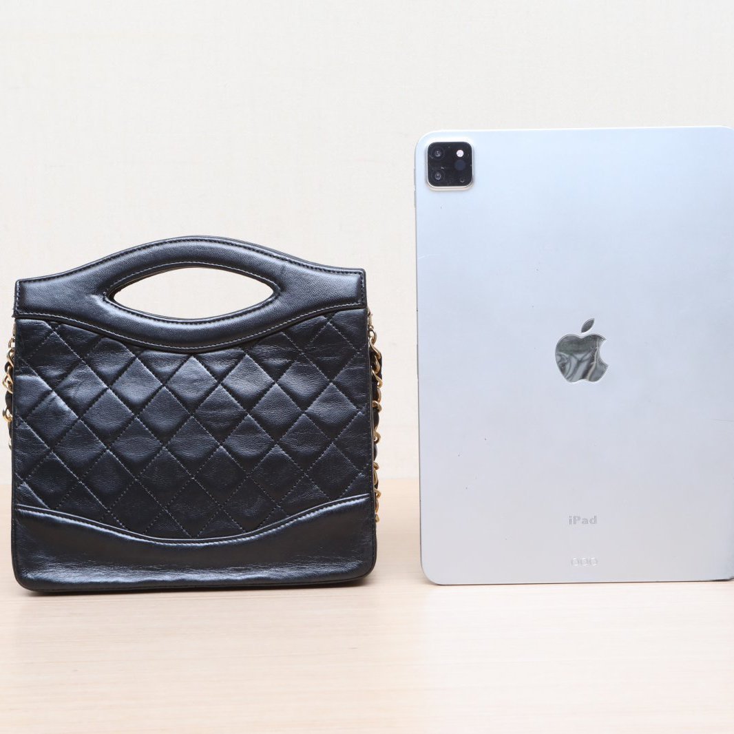 CHANEL Vintage Mini 31 Black and Gold Lambskin Bag