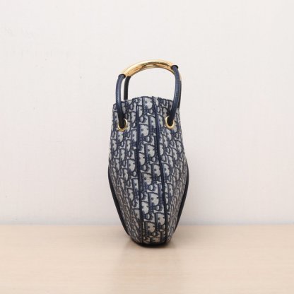 DIOR Ink blue canvas, gold hardware, 2024 Bucket Bag Nolita, Hanging Basket Bag with detachable shoulder strap