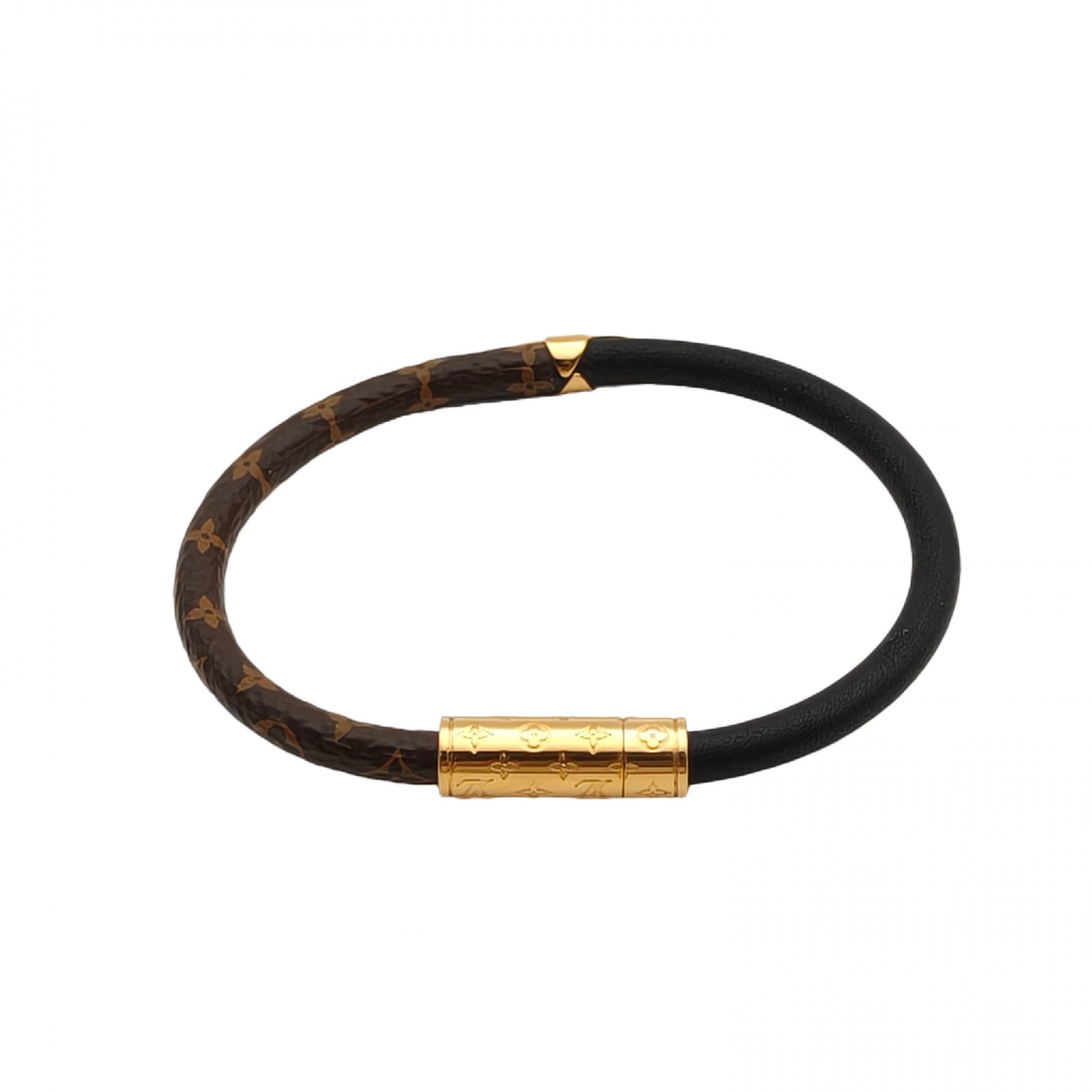 LOUIS VUITTON Bracelet black monogram bracelet Alloy-Hana Vintage