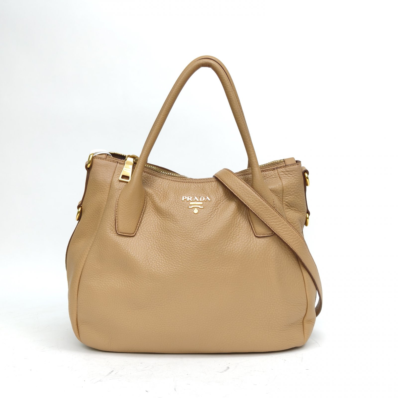 PRADA Milk Tea Color Handbag-Hana Vintage