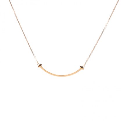 TIFFANY&CO Tiffany T Smile Necklace Small 18K Rose Gold-Hana Vintage