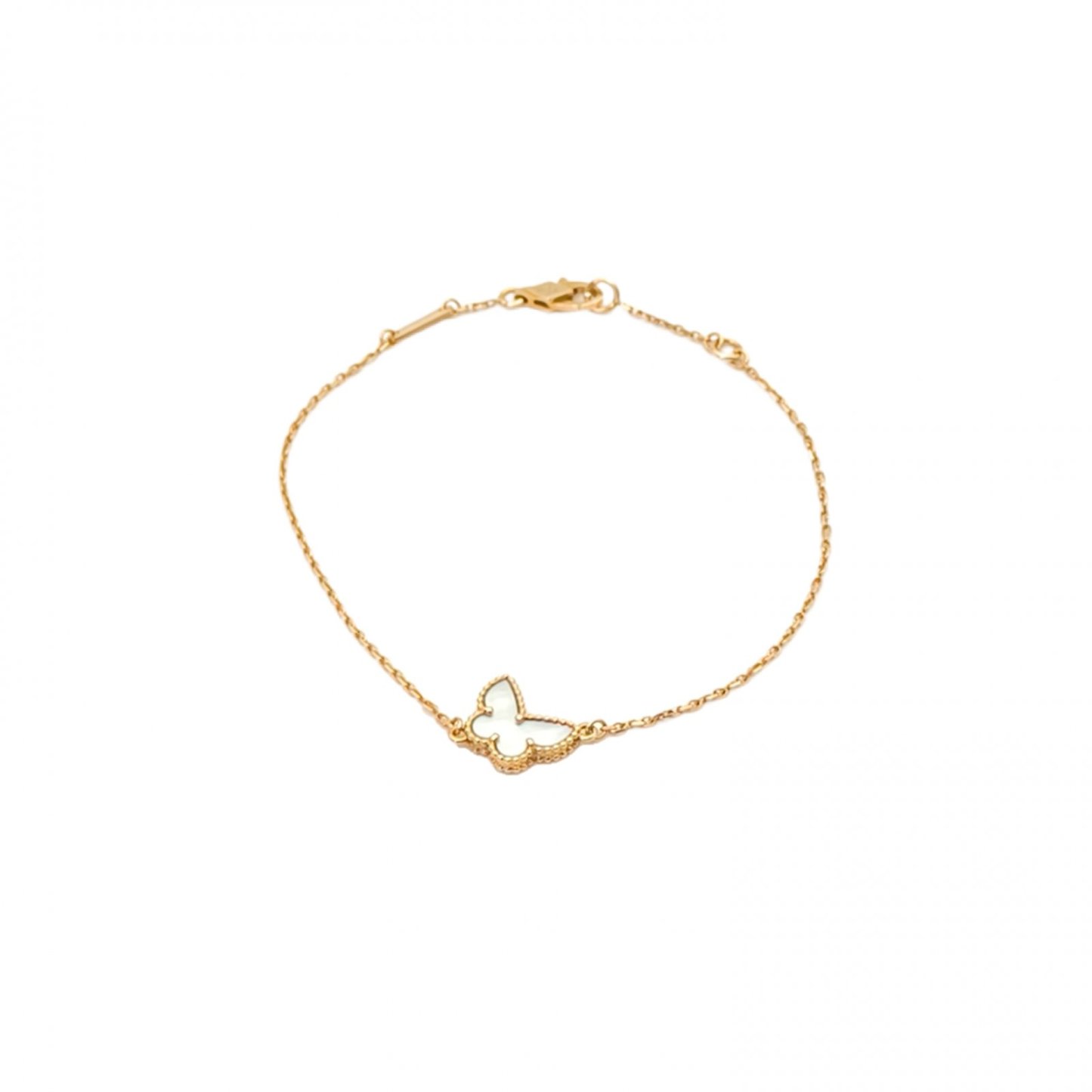 VAN CLEEF&ARPELS Sweet Alhambra Small Butterfly Bracelet 18K Gold,Mother of Pearl-Hana Vintage