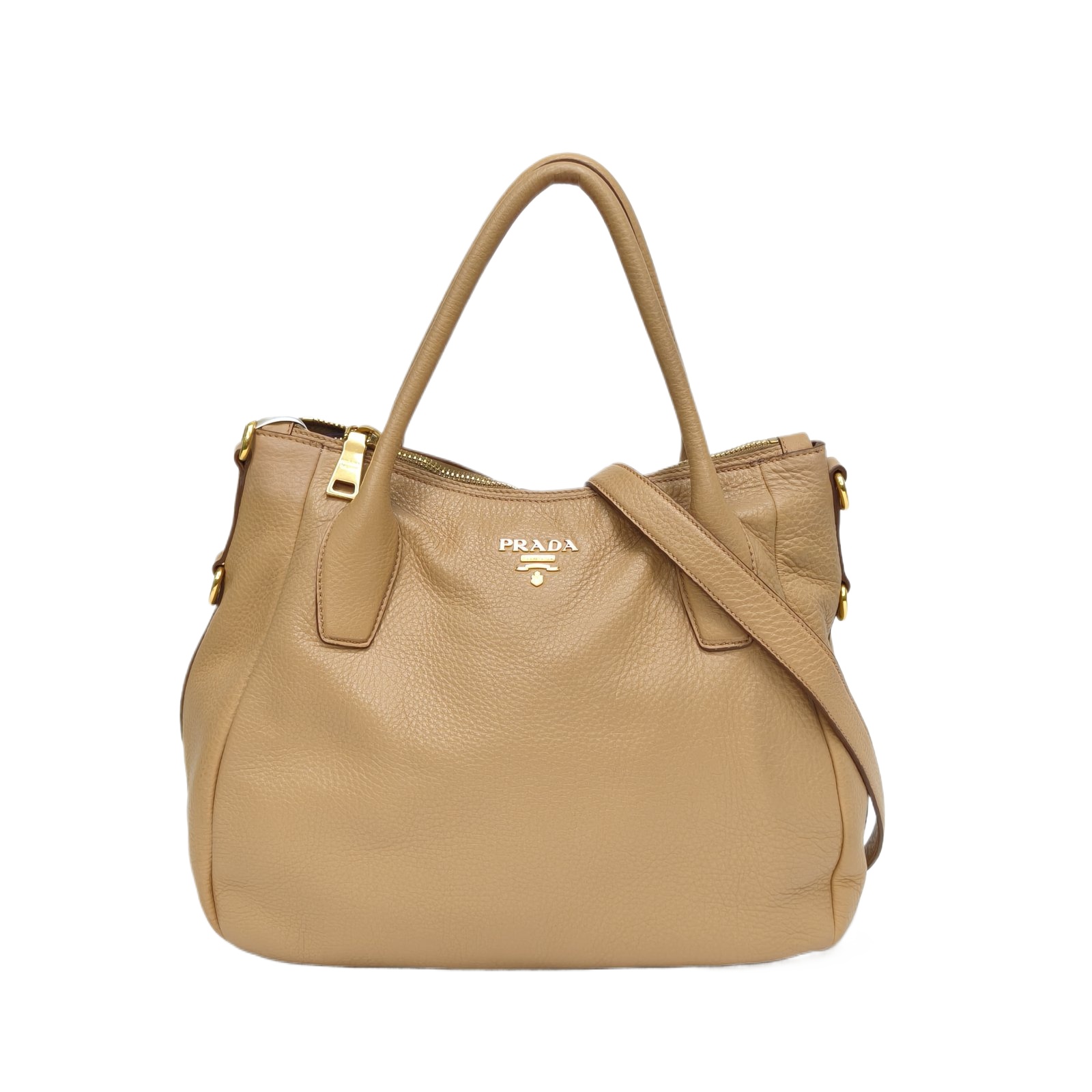 PRADA Milk Tea Color Handbag-Hana Vintage