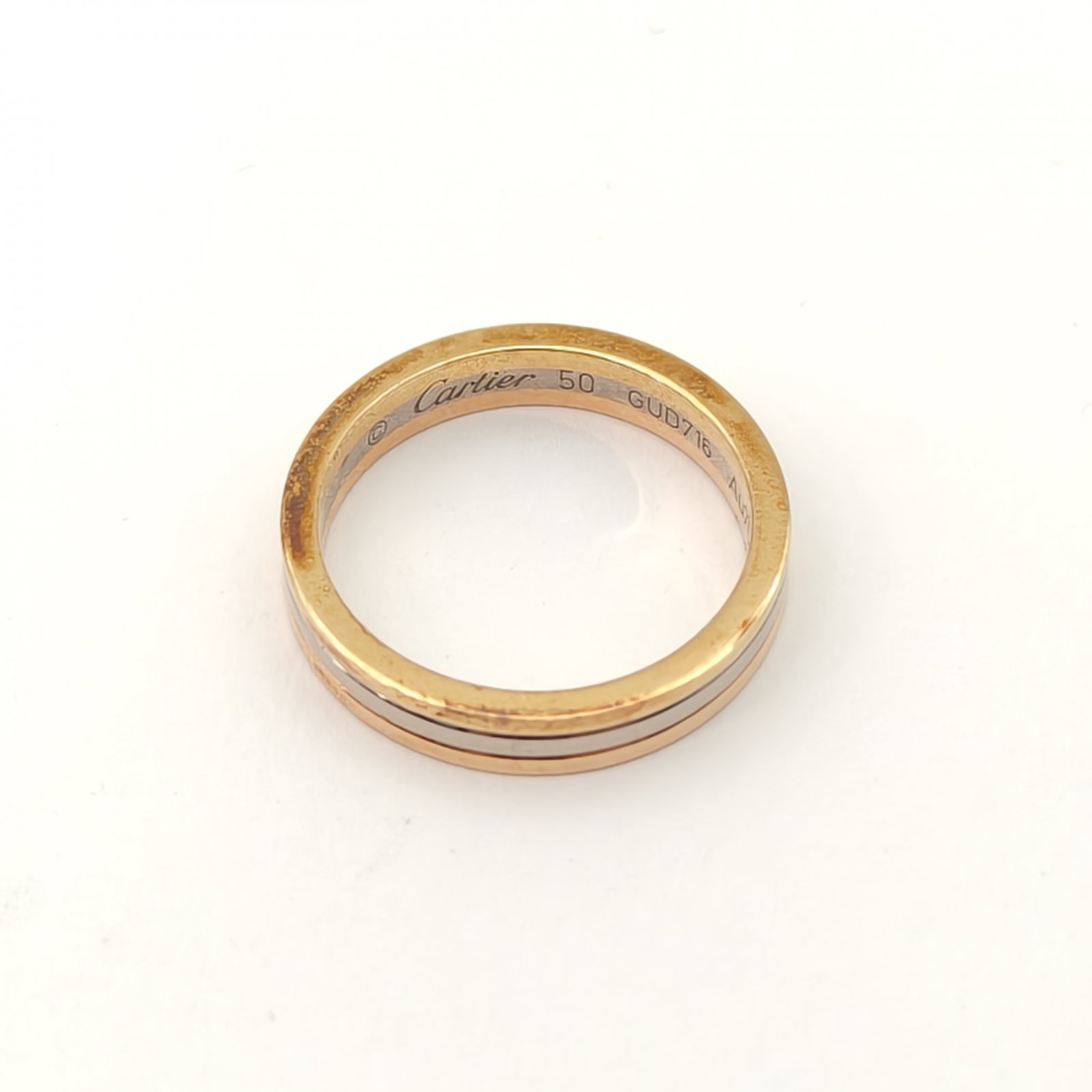CARTIER TRINITY Three-Ring Three-Color Ring 18K Gold,18K White Gold,18K Rose Gold-Hana Vintage