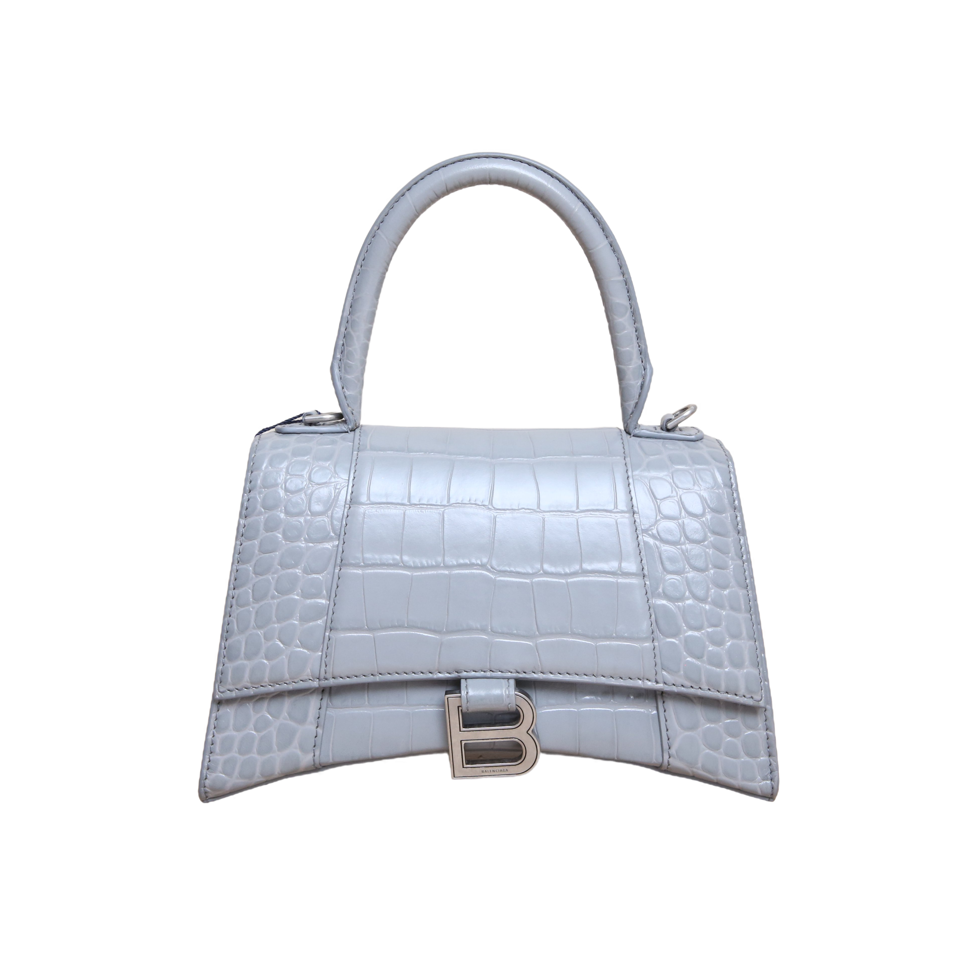 *BALENCIAGA Hourglass S size with crocodile embossing-Hana Vintage