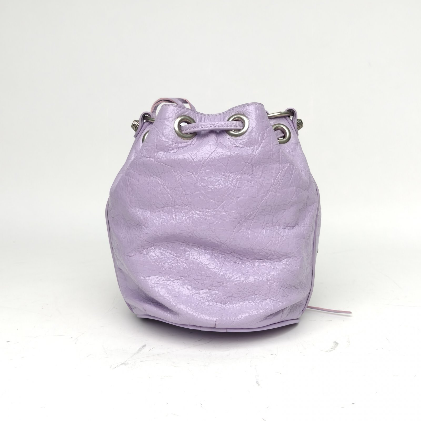 *BALENCIAGA Purple Sweet Potato Color Sliver Hardware CLASSIC FIRST Motorcycle Bag Bucket Bag-Hana Vintage