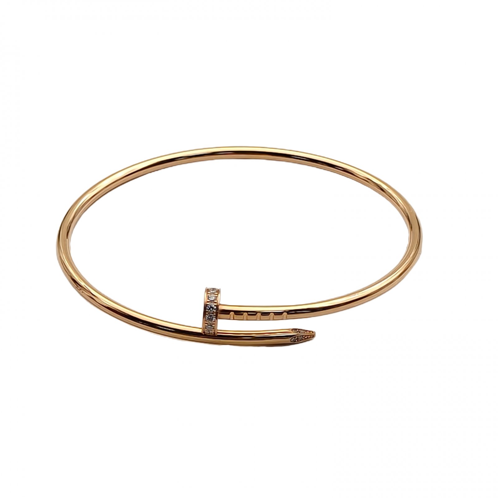 CARTIER JUSTE UN CLOU 20 Diamonds thin bracelet 18K Rose Gold-Hana Vintage
