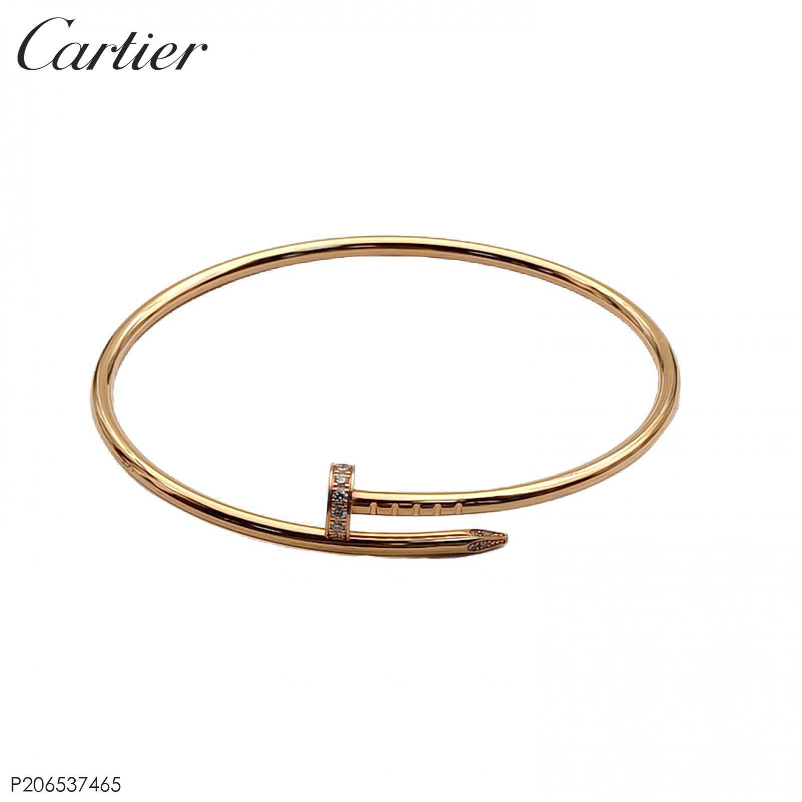 CARTIER JUSTE UN CLOU 20 Diamonds thin bracelet 18K Rose Gold-Hana Vintage