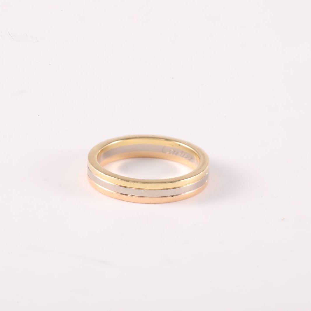 CARTIER Vendome Tricolor Gold Ring 50 18K Gold,18K White Gold,18K Rose Gold-Hana Vintage
