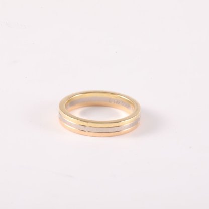 CARTIER Vendome Tricolor Gold Ring 50 18K Gold,18K White Gold,18K Rose Gold-Hana Vintage